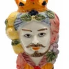Oldenhof Siciliaans Hoofd Man S ø 10 Cm X 14 Cm Aardewerk Multicolor -Servieswinkel 016823 95m
