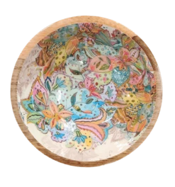 By Room Schaal Rond ø 18 Cm Mangohout Multicolor