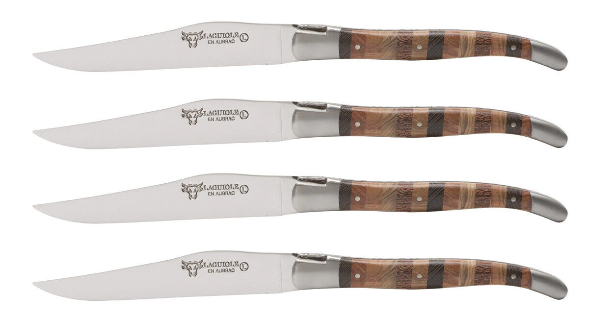Laguiole en Aubrac steakmes 11,5 cm woodstock 4 stuks Laguiole En Aubrac Steakmes 11,5 Cm Woodstock 4 Stuks -Servieswinkel 7672 41261 1