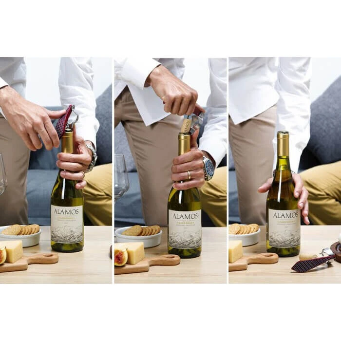 Peleg Bottle Tie Kurkentrekker Wijnglazenpatroon 11,5 Cm Rvs Rood -Servieswinkel peleg bottle tie kurkentrekker strepenpatroon 11 5 cm rvs rood87 1